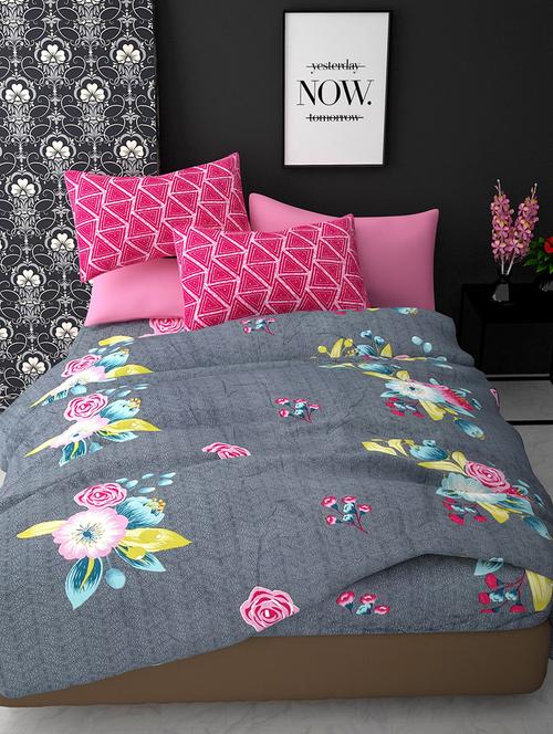 king size cotton bedsheet for double bed with 2 pillow covers (230 x 250 cm) - 20405902 - Very Small Image - 1