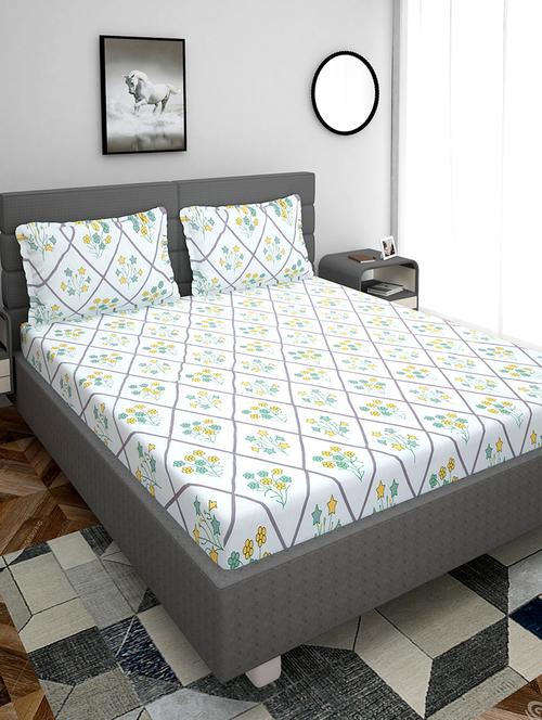 king size cotton bedsheet for double bed with 2 pillow covers (230 x 250 cm) - 20405905 - Very Small Image - 1