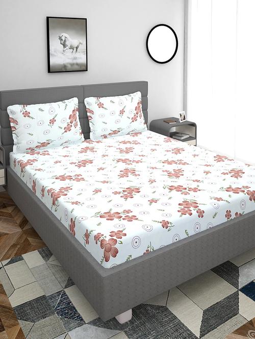 king size cotton bedsheet for double bed with 2 pillow covers (230 x 250 cm) - 20405906 - Very Small Image - 1
