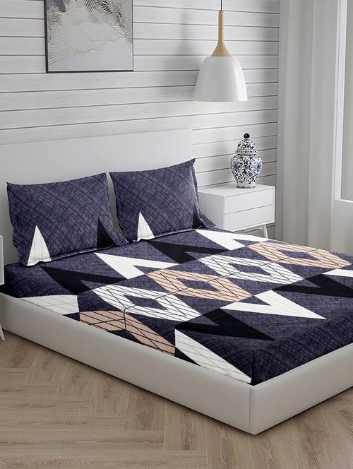 king size cotton bedsheet for double bed with 2 pillow covers (230 x 250 cm) - 20405907 - Very Small Image - 1
