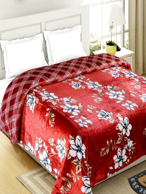 flat bedsheets 200 tc velvet king bedsheet for double bed with 2 pillow covers - 20405920 - Very Small Image - 1