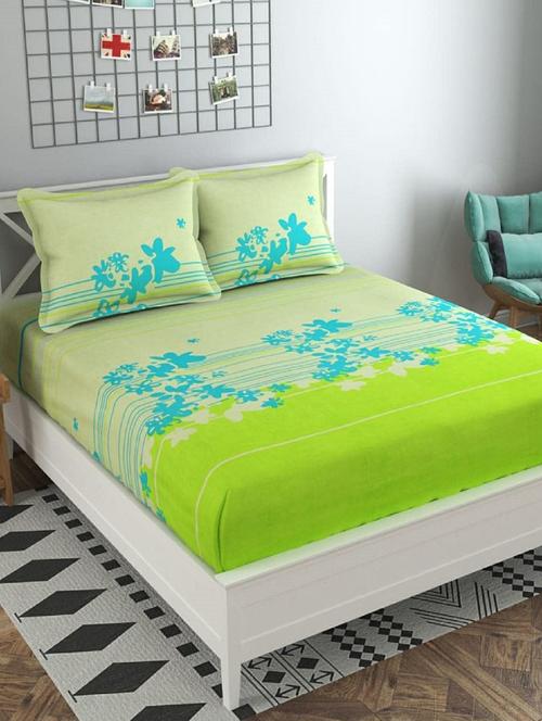 elastic fitted bedsheet king size bedsheet for double bed with 2 pillow covers - 20405928 - Very Small Image - 1