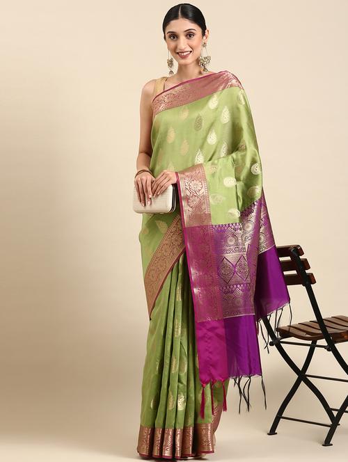 women's banarasi saree with blouse - 20405967 - Very Small Image - 1