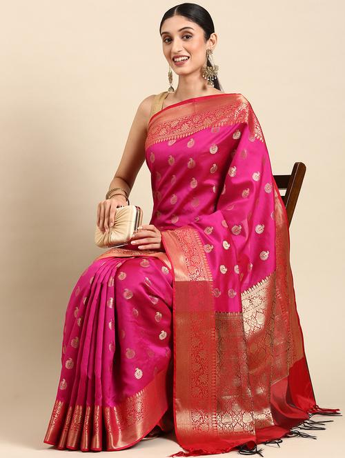 women's banarasi saree with blouse - 20406144 - Very Small Image - 1