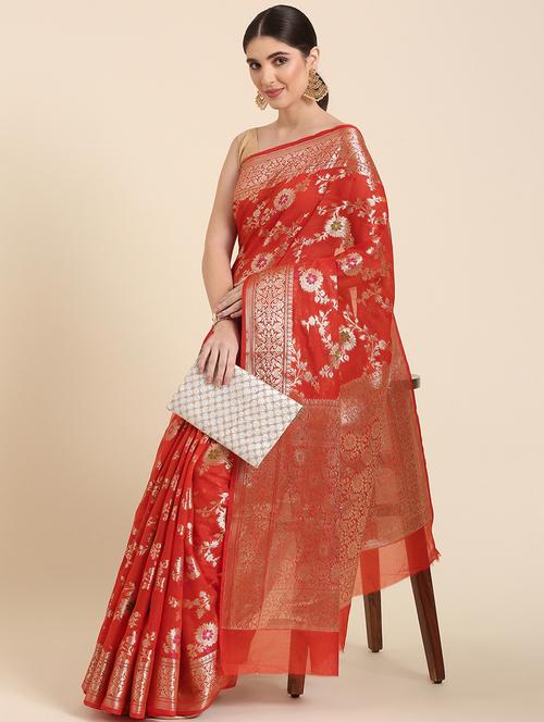 women's banarasi saree with blouse - 20406161 - Very Small Image - 1