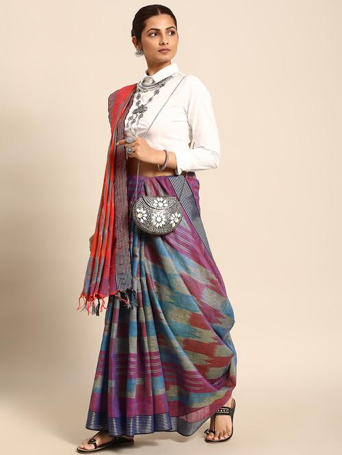 women's self design multi colored saree - 20406230 - Very Small Image - 1