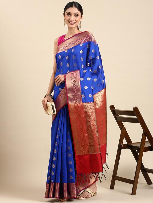 women's banarasi saree with blouse - 20406292 - Very Small Image - 1