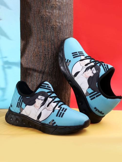 men graphic print blue lace up shoe - 20406576 - Very Small Image - 1