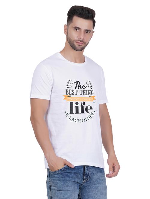 unisex round neck typography printed t-shirt - 20406614 - Very Small Image - 1