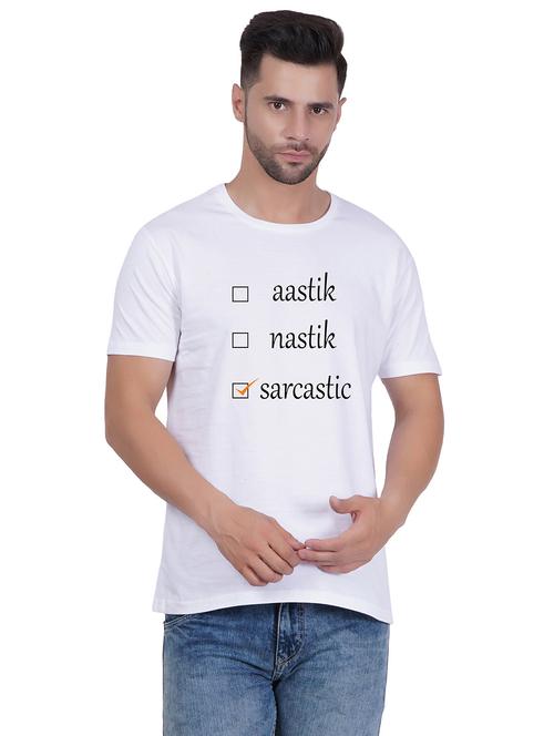 unisex round neck typography printed t-shirt - 20406633 - Very Small Image - 1