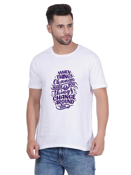 unisex round neck typography printed t-shirt - 20406645 - Very Small Image - 1