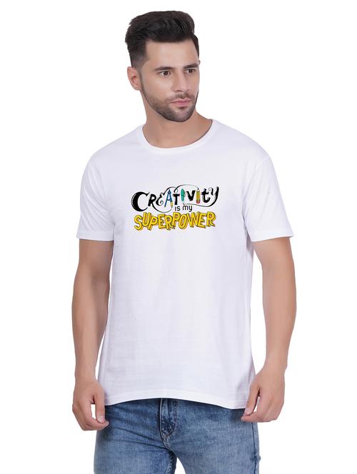 unisex round neck typography printed t-shirt - 20406650 - Very Small Image - 1