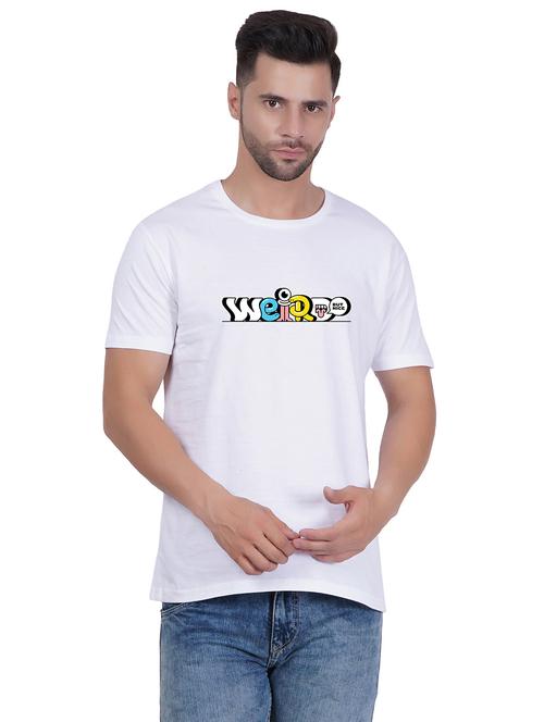 unisex round neck typography printed t-shirt - 20406657 - Very Small Image - 1