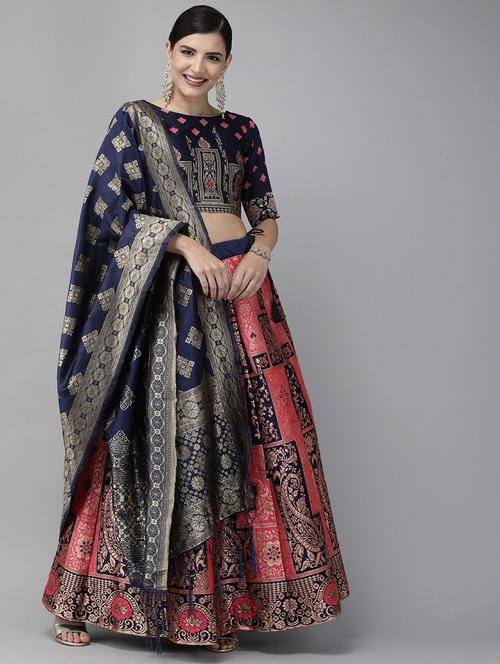women pink semi-stitched lehenga choli - 20407667 - Very Small Image - 1