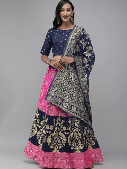 women pink semi-stitched lehenga choli - 20407866 - Very Small Image - 1