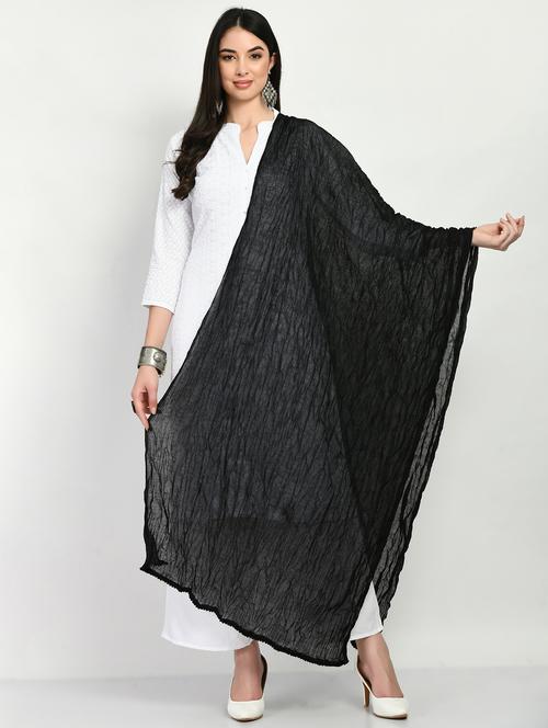 women black pain dupatta - 20407938 - Very Small Image - 1