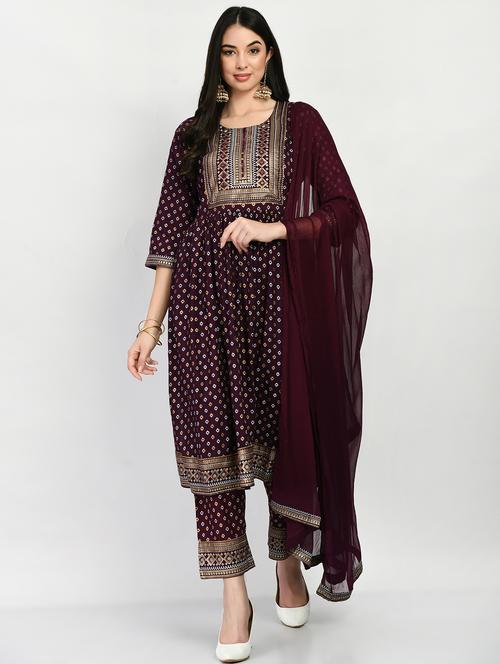 foil print suit set - 20407971 - Very Small Image - 1