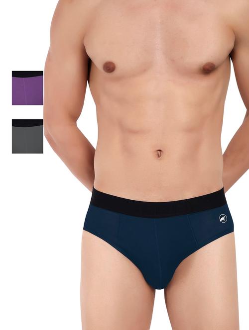 pack of 3 solid hipster briefs - 20408348 - Very Small Image - 1