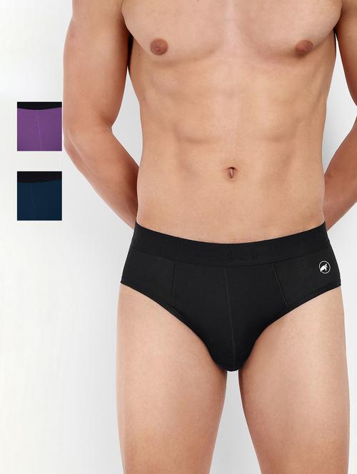 pack of 3 solid hipster briefs - 20408349 - Very Small Image - 1