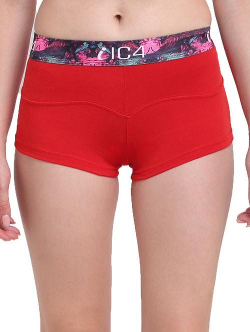 red cotton blend boy shorts panty - 20408755 - Very Small Image - 1