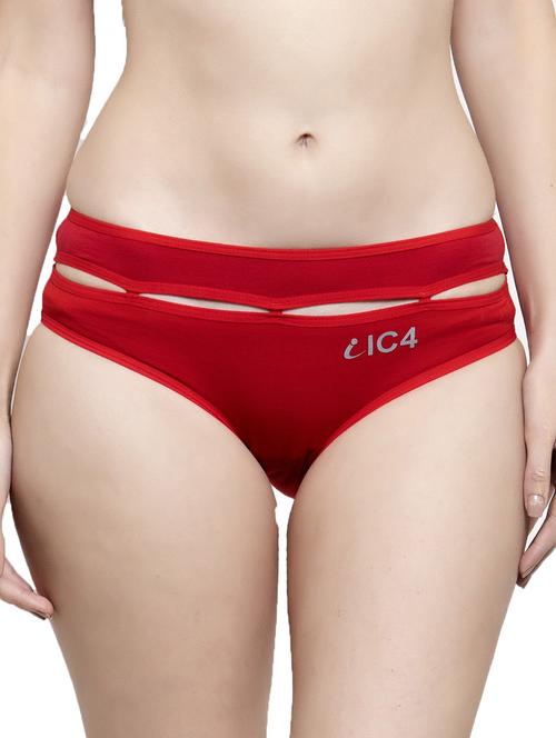 red cotton blend bikini panty - 20408796 - Very Small Image - 1