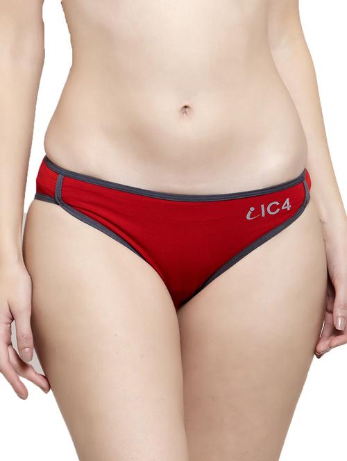 red cotton blend bikini panty - 20408827 - Very Small Image - 1