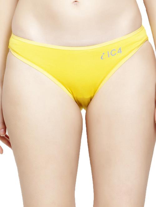 yellow cotton blend bikini panty - 20408830 - Very Small Image - 1