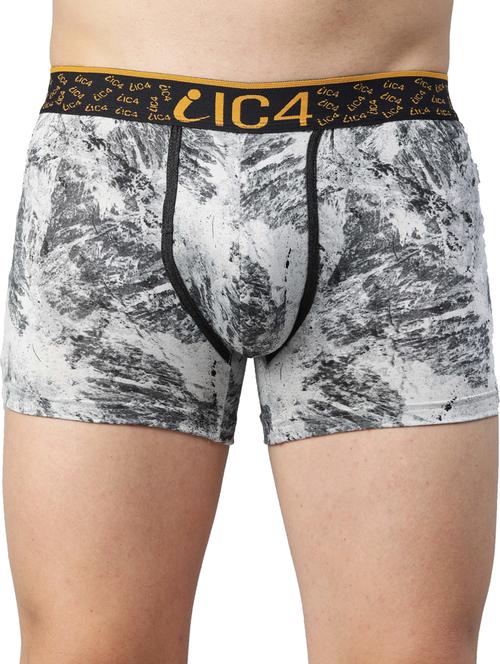 men grey printed cotton lycra trunks brief - 20408913 - Very Small Image - 1