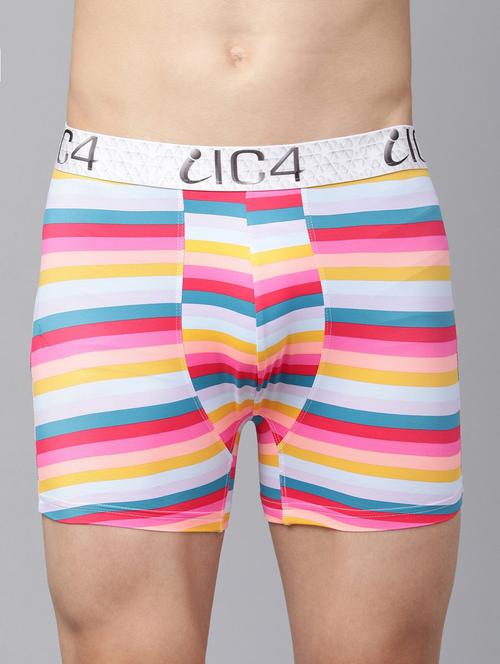 men multi colored striped cotton lycra trunks brief - 20408921 - Very Small Image - 1