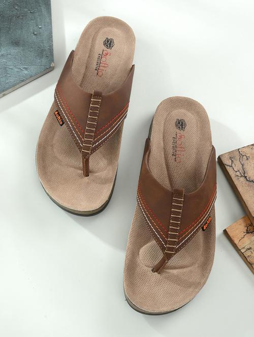 men solid brown flip flop - 20409603 - Very Small Image - 1