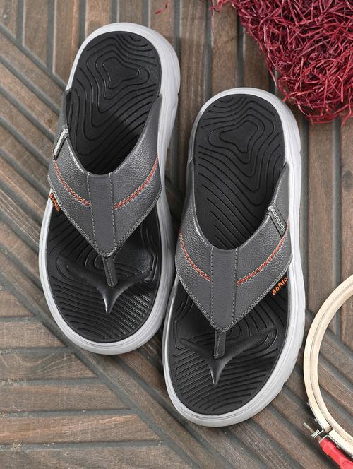 men solid charcoal flip flop - 20409604 - Very Small Image - 1