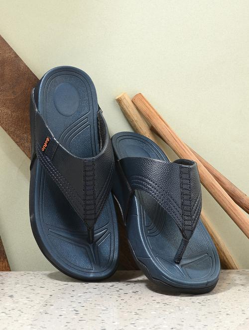 men solid navy blue flip flop - 20409612 - Very Small Image - 1