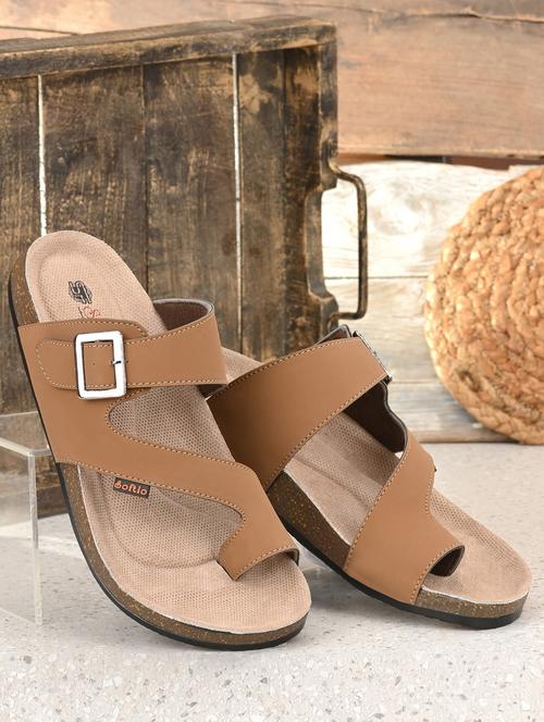 men solid tan flip flop - 20409622 - Very Small Image - 1