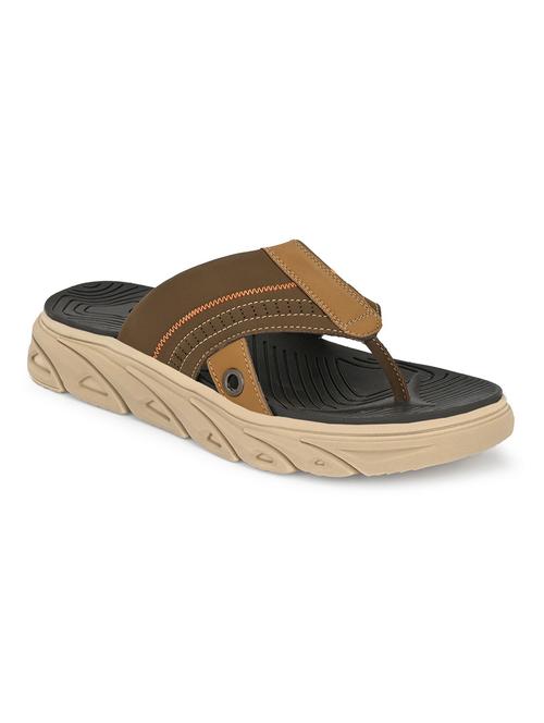 men solid brown flip flop - 20409706 - Very Small Image - 1