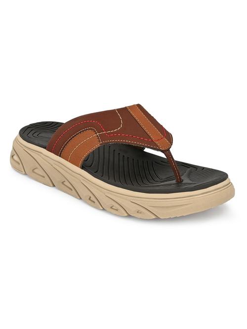 men solid brown flip flop - 20409714 - Very Small Image - 1