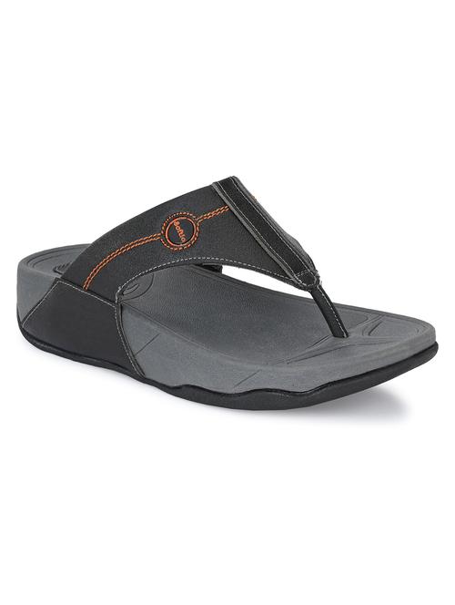 men solid charcoal flip flops - 20409726 - Very Small Image - 1