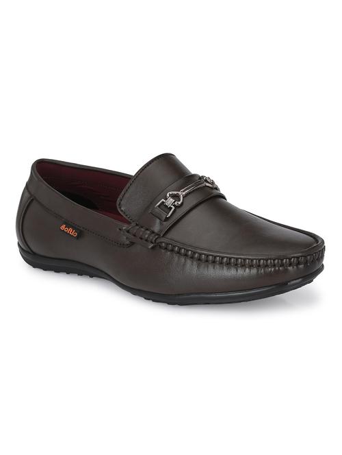 men solid taupe slip on loafer - 20409915 - Very Small Image - 1