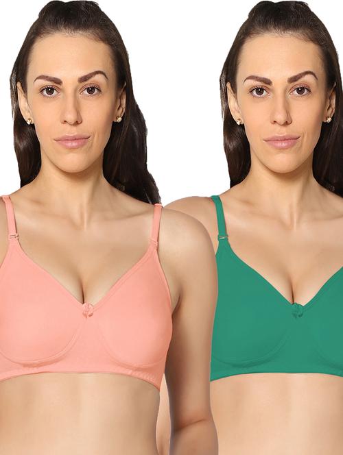 pack of 2 multi colored solid t-shirt bra - 20410493 - Very Small Image - 1