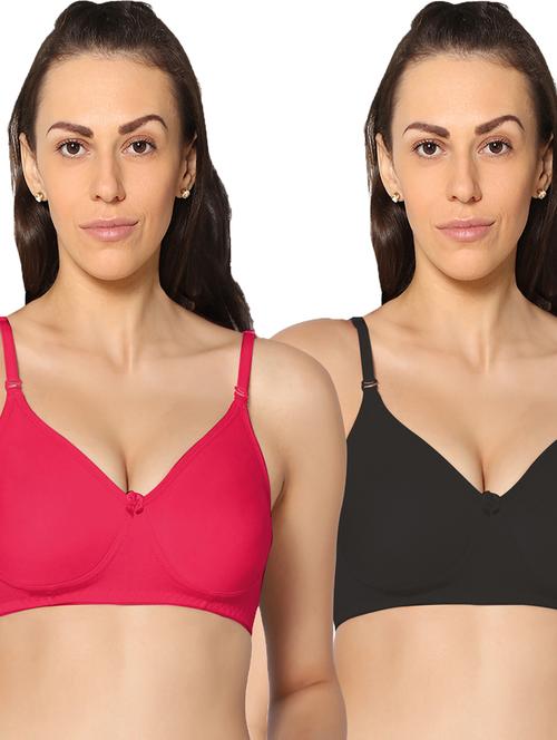 pack of 2 multi colored solid t-shirt bra - 20410500 - Very Small Image - 1