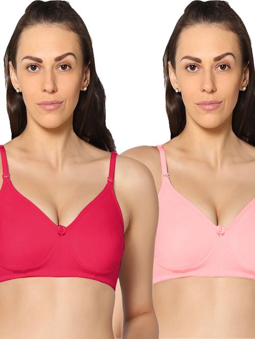 pack of 2 multi colored solid t-shirt bra - 20410503 - Very Small Image - 1