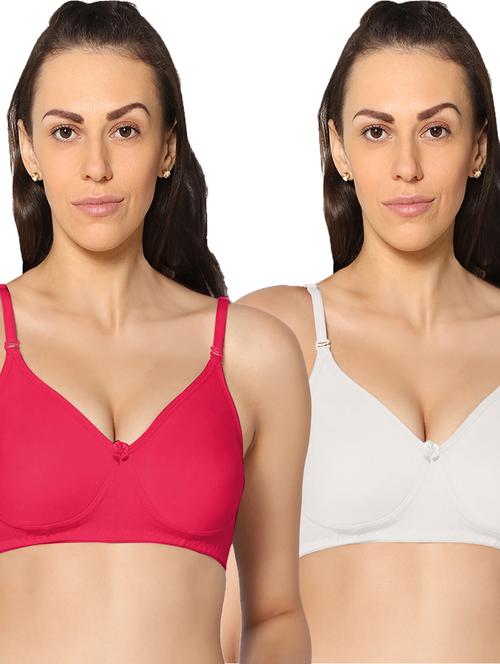 pack of 2 multi colored solid t-shirt bra - 20410505 - Very Small Image - 1