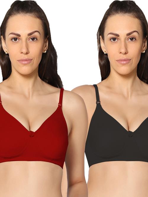 pack of 2 multi colored solid t-shirt bra - 20410506 - Very Small Image - 1