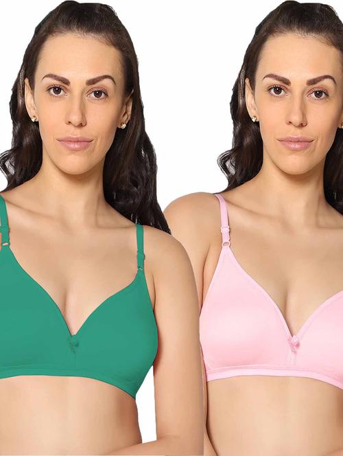 pack of 2 multi colored solid t-shirt bra - 20410546 - Very Small Image - 1