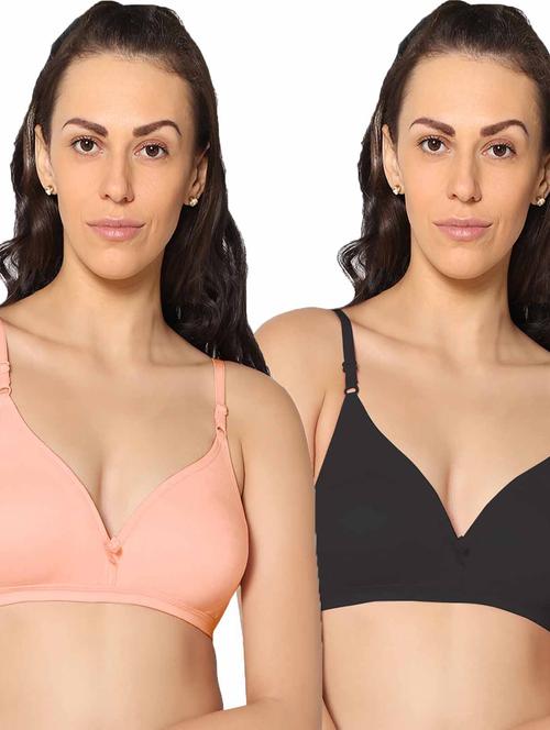 pack of 2 multi colored solid t-shirt bra - 20410579 - Very Small Image - 1