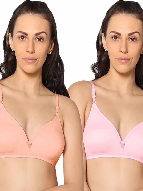 pack of 2 multi colored solid t-shirt bra - 20410582 - Very Small Image - 1