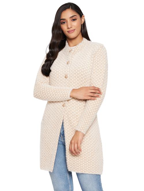 off white self design long sleeves cardigan - 20412283 - Very Small Image - 1