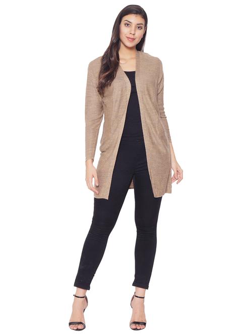 bronze self design long sleeves cardigan - 20412393 - Very Small Image - 1