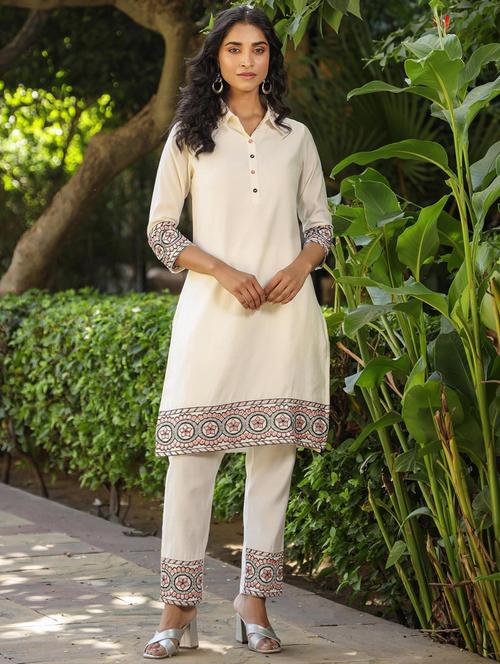 off white solid with work co-ord set - 20412640 - Very Small Image - 1