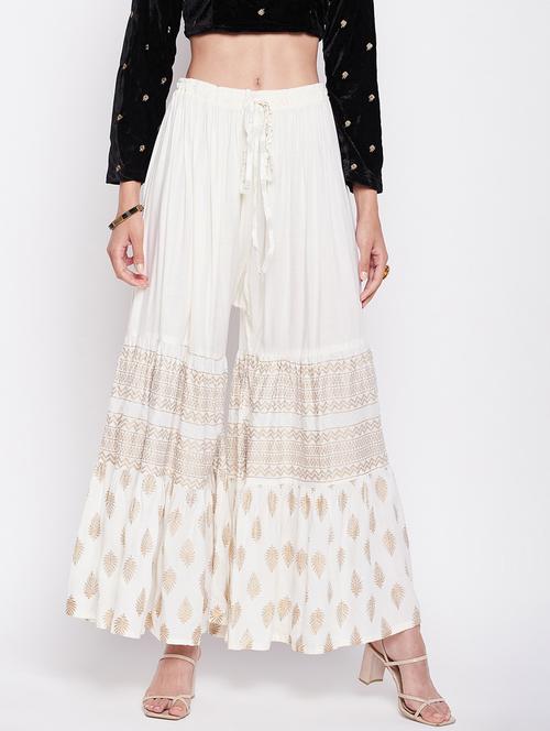 off white foil print sharara - 20412840 - Very Small Image - 1