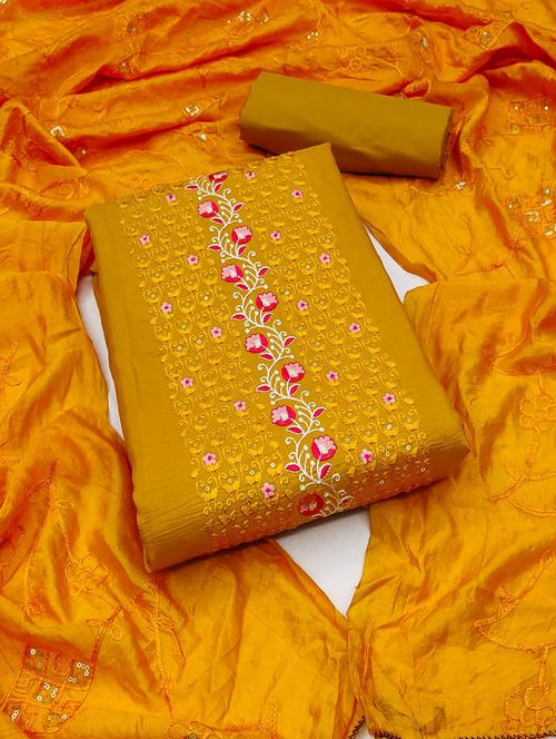 women embroidered unstitched suit set - 20413291 - Very Small Image - 1